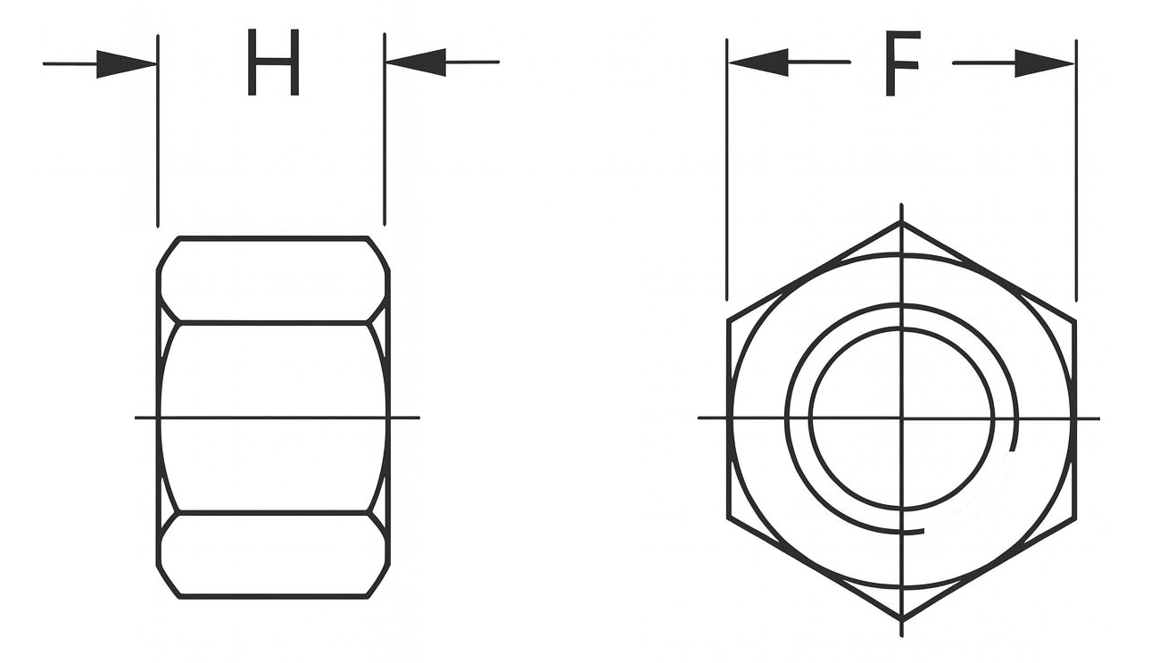 Desenho técnico do porcas