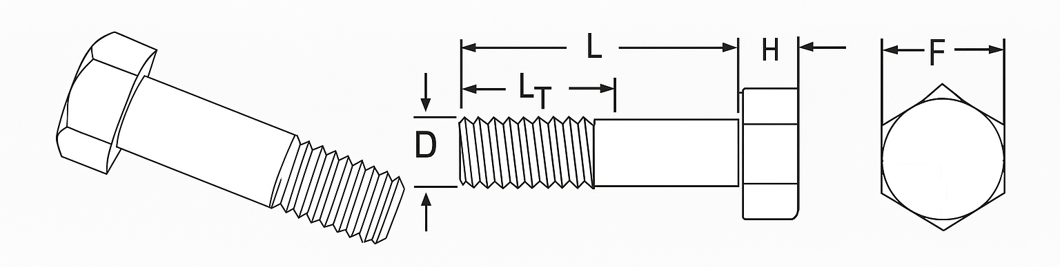 Desenho técnico do parafuso